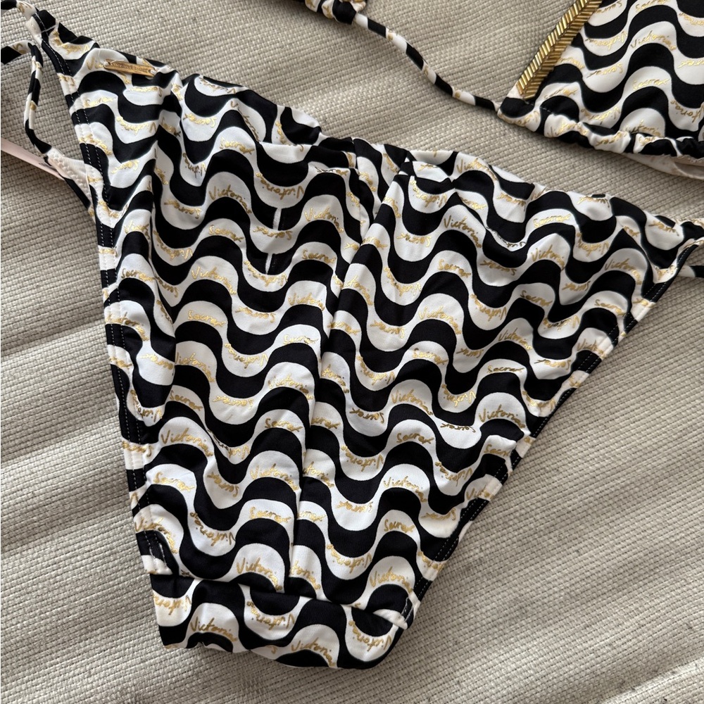 Victoria's Secret Black and White Striped Bikini - Picture 8 of 8